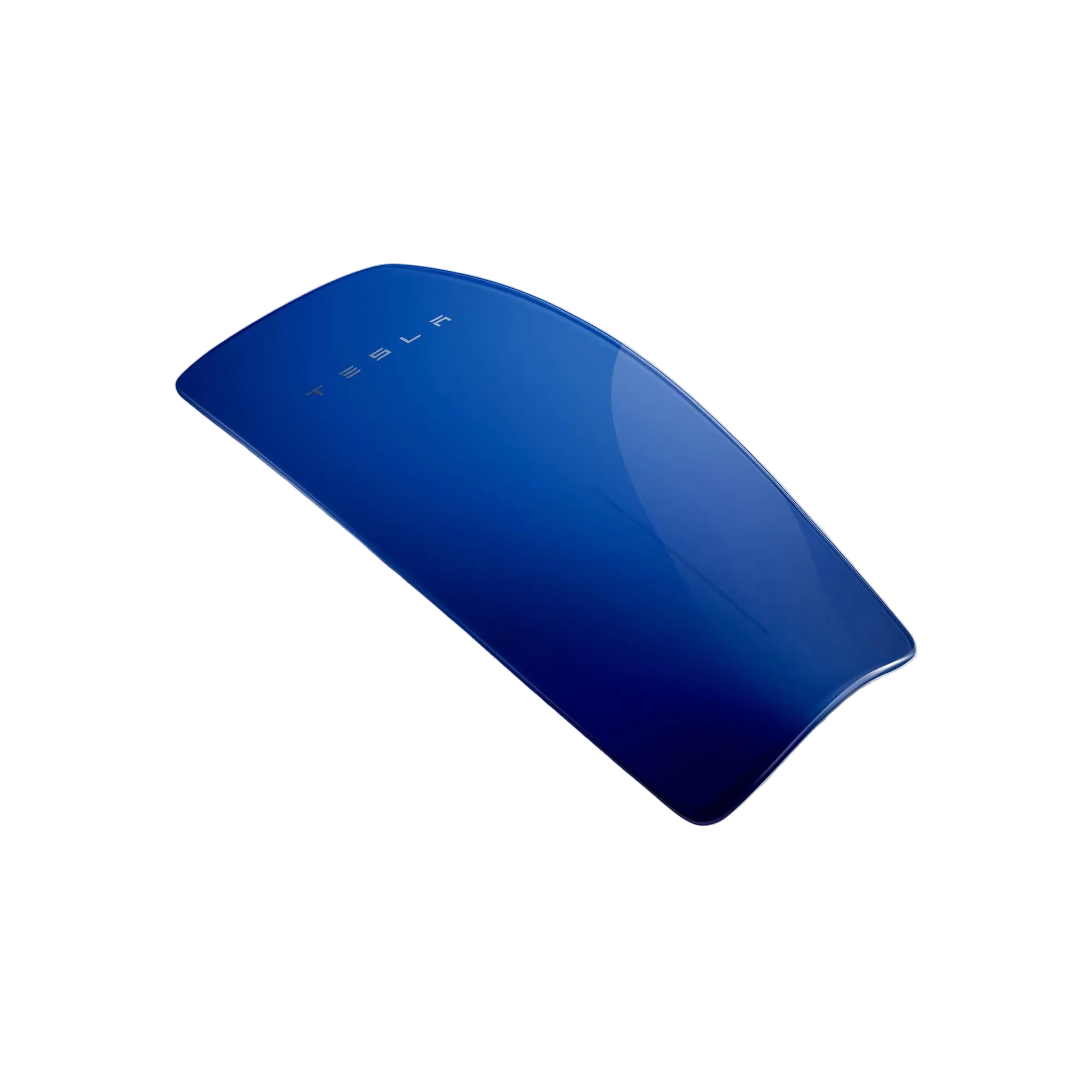 Tesla Wall Connector Gen 3 EV charger replacement faceplate in glossy blue with embossed TESLA wordmark