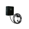 Evec Go EV charger in black with tethered coiled charging cable - UK home charging point