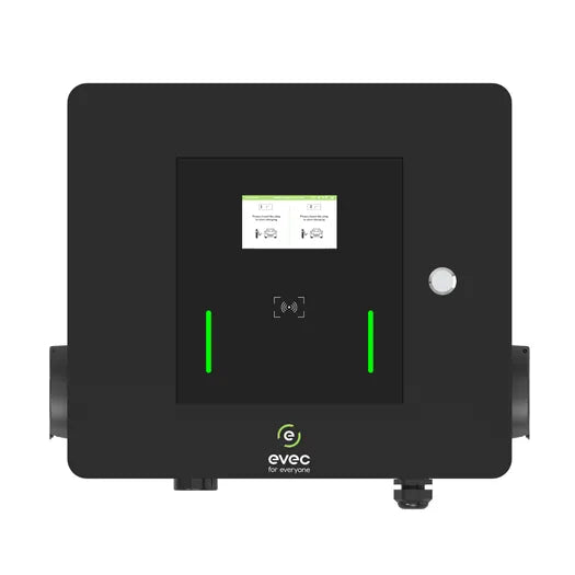 Evec EV Charger Front View with Display Screen and Power Button - Buy Home Charging Point Online
