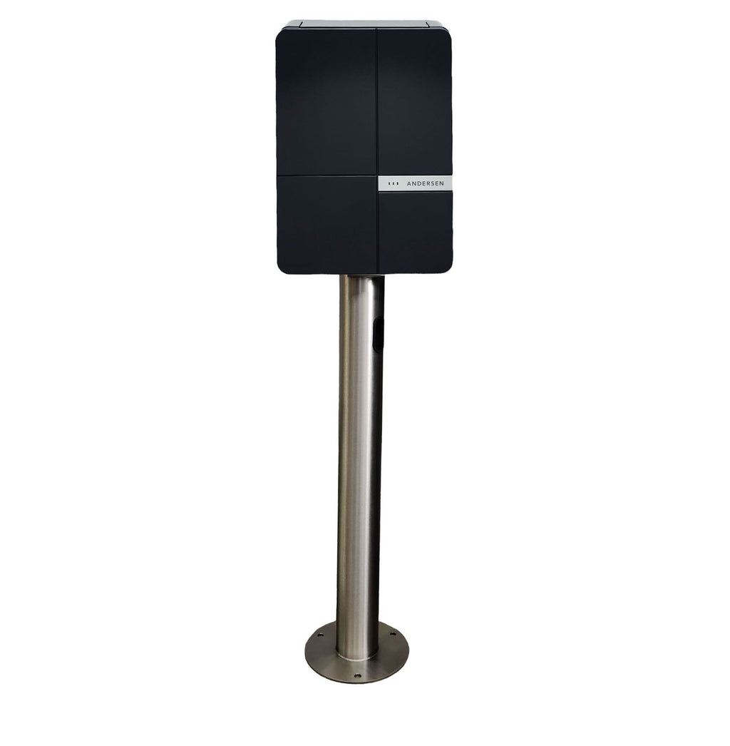 Charging Post with Andersen A2 EV Charger - Round Floor-Standing Charger Post