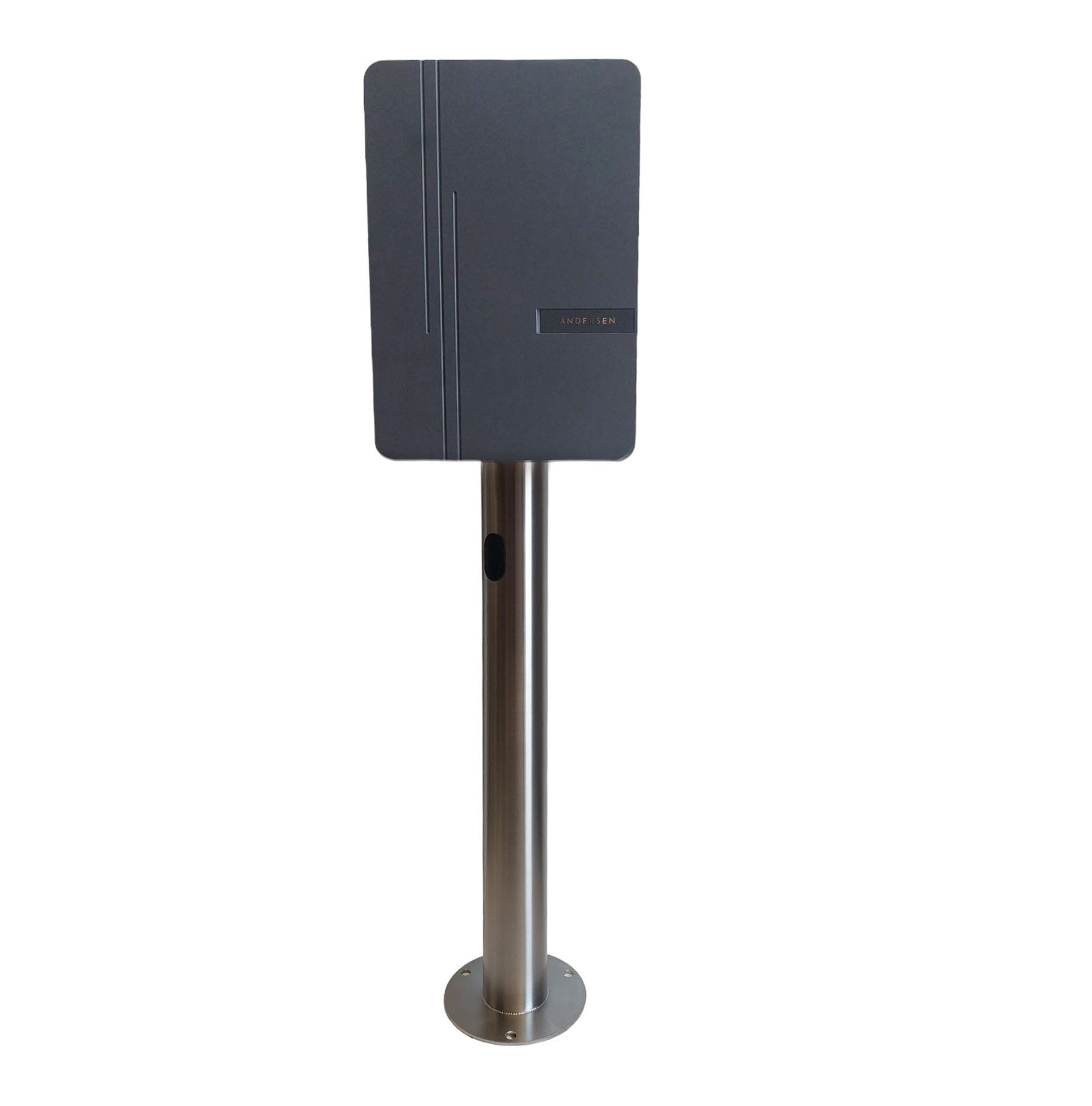 Charging Post with Andersen A3 EV Charger - Round Floor-Standing Charger Post