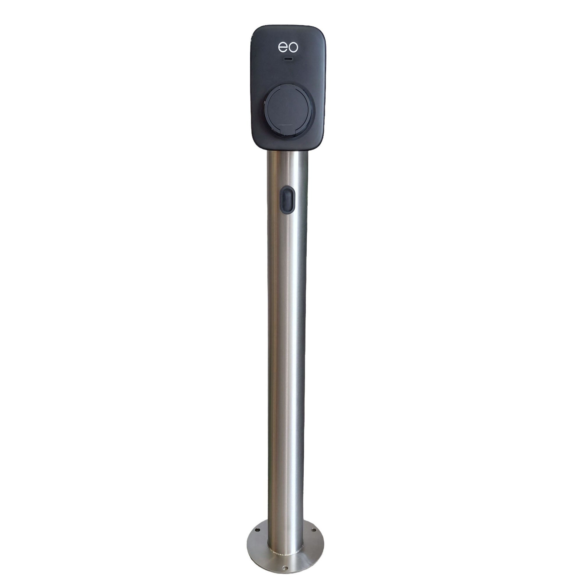 Charging Post with EO Mini Pro 3 EV Charger - Round Floor-Standing Charger Post