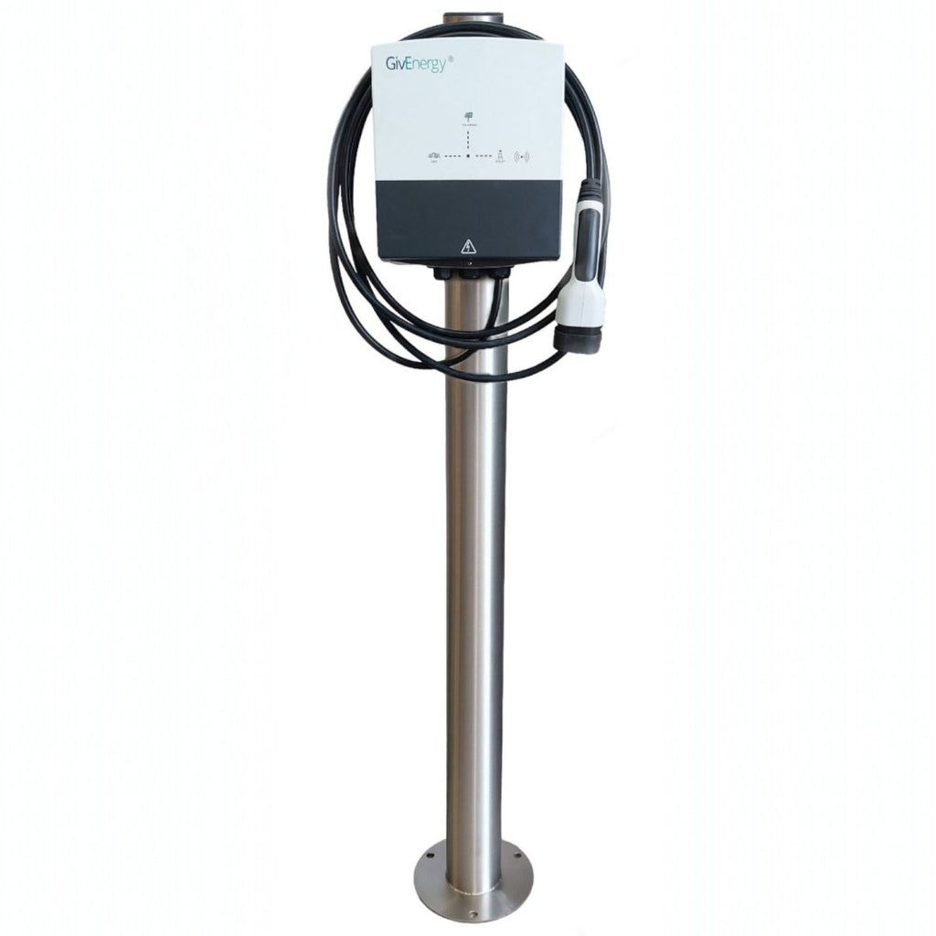 Charging Post with GivEnergy EV Charger - Round Floor-Standing Charger Post