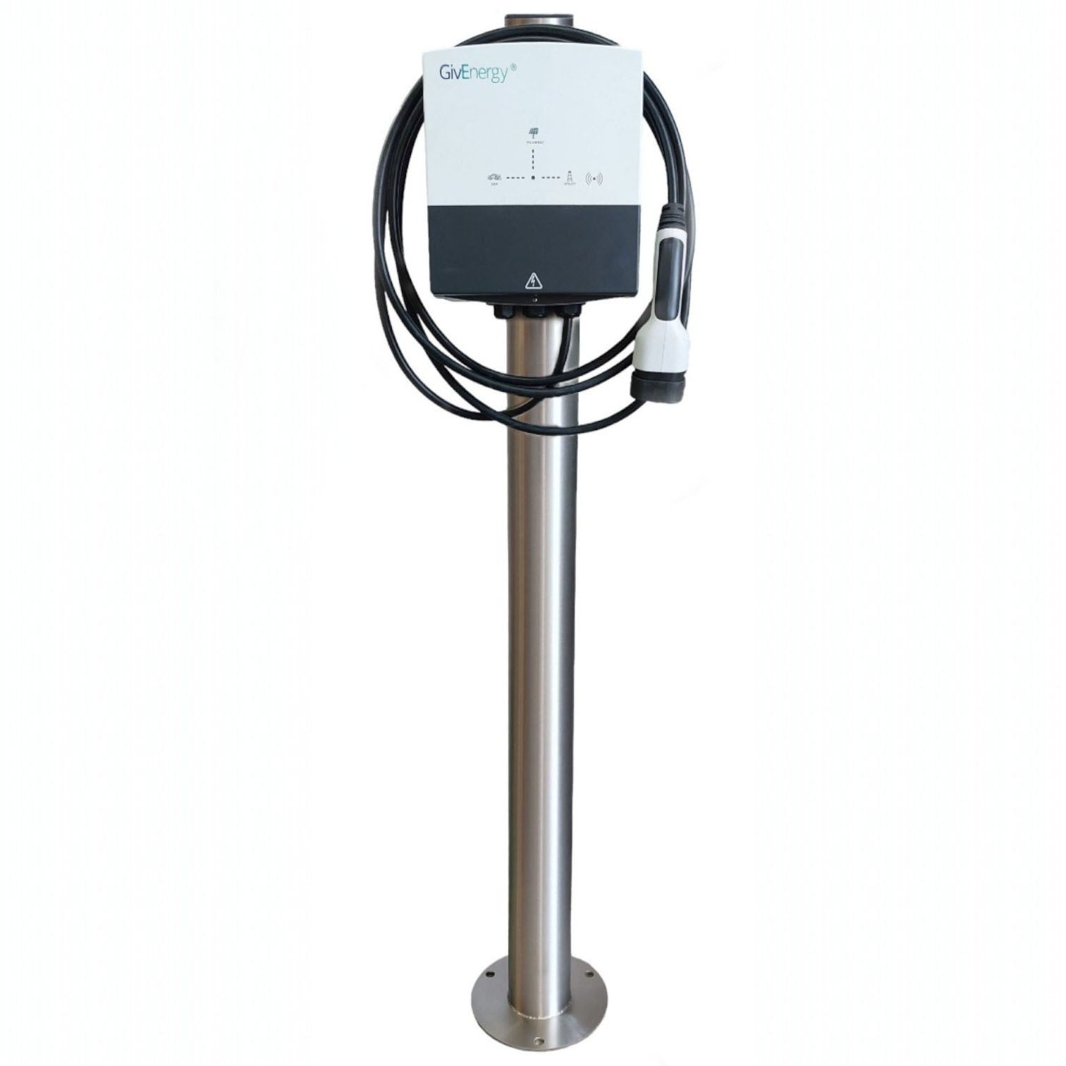 Charging Post with GivEnergy EV Charger - Round Floor-Standing Charger Post