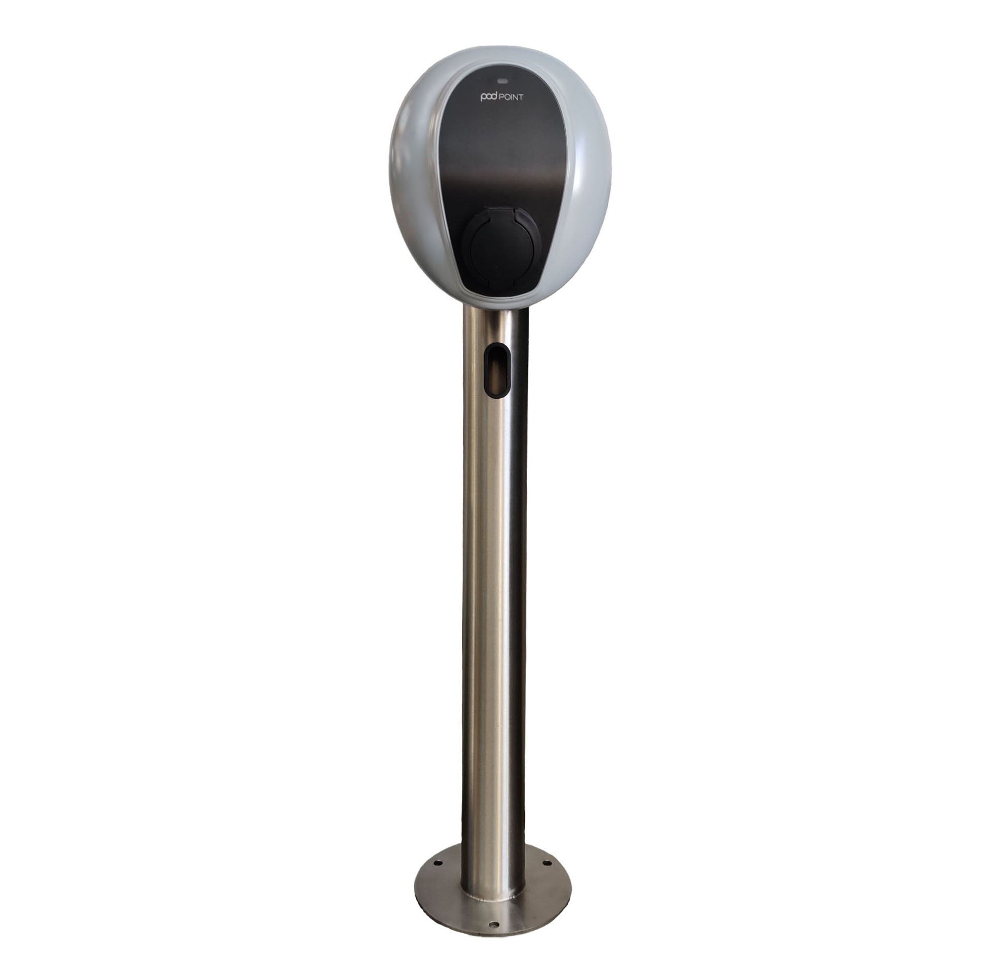 Charging Post with Pod Point Solo 3 EV Charger - Round Floor-Standing Charger Post