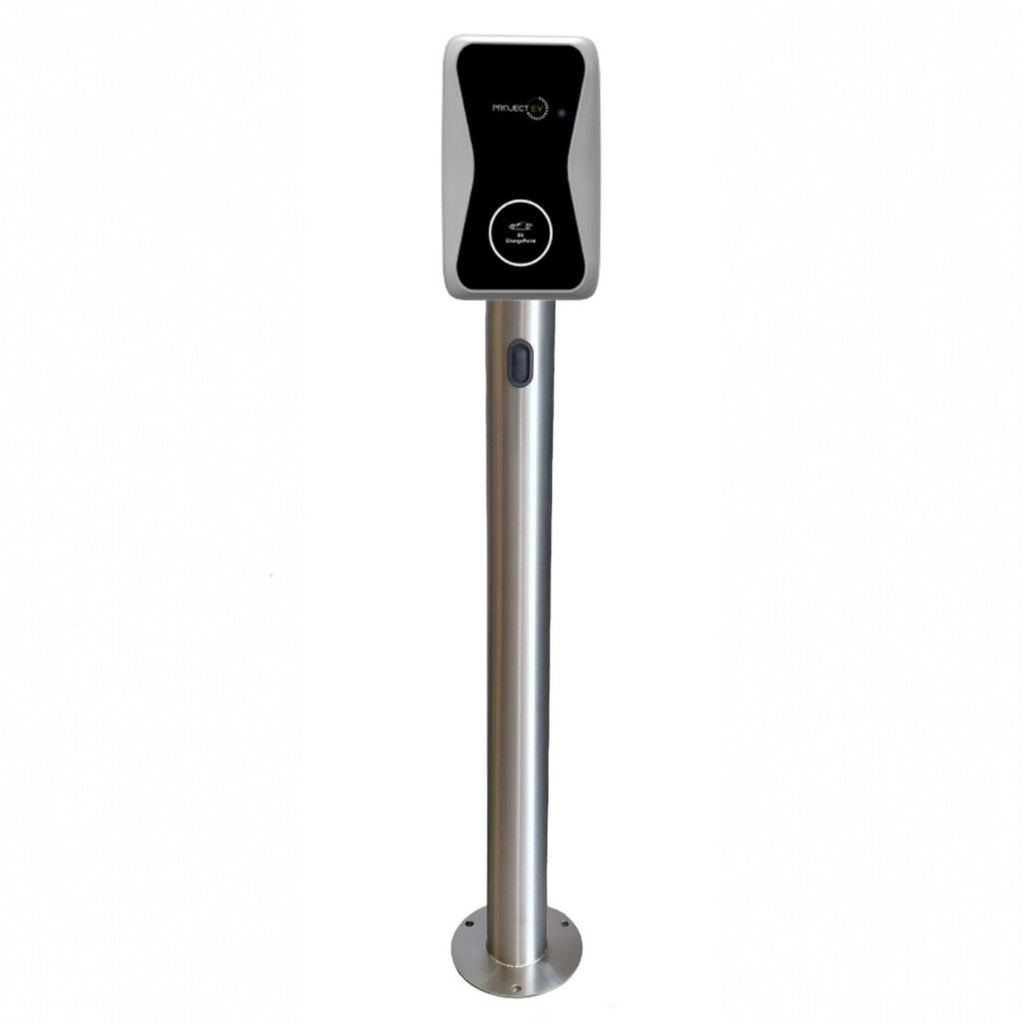Charging Post with Project EV ChargePoint EV Charger - Round Floor-Standing Charger Post