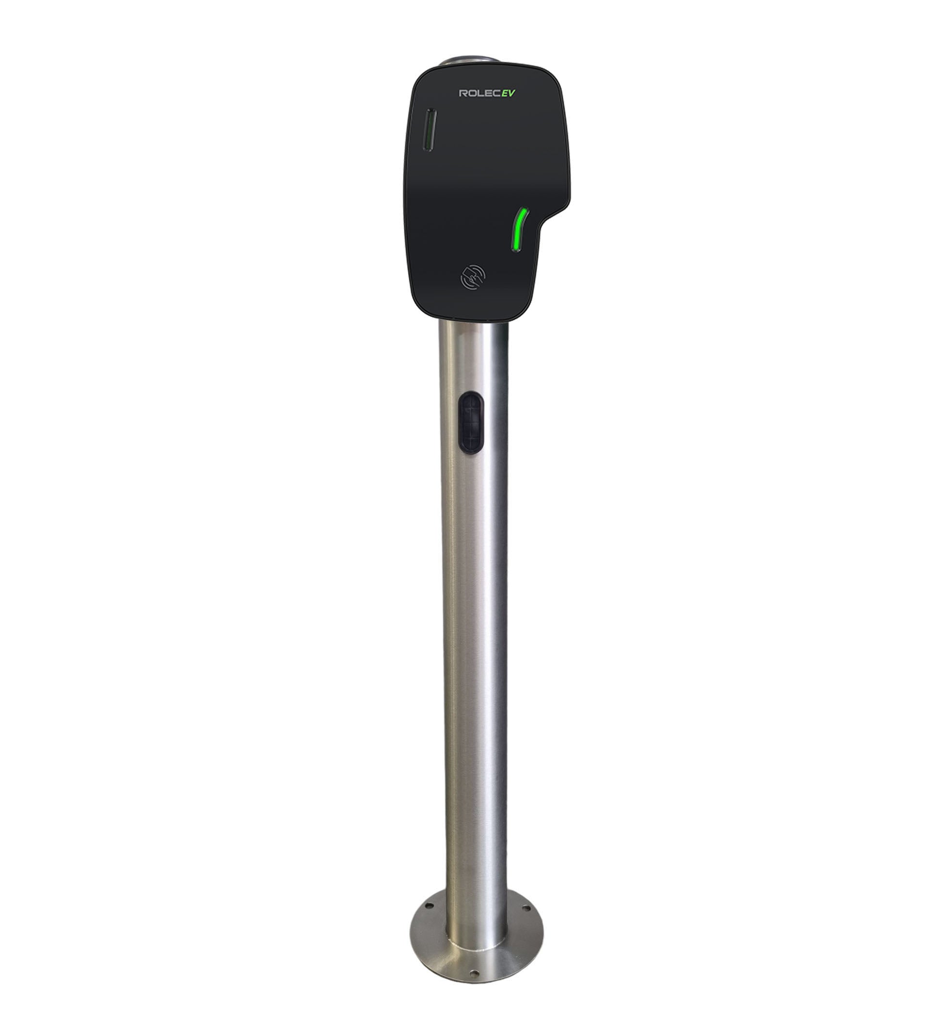 Charging Post with Rolec EV RFID Charger - Round Floor-Standing Charger Post