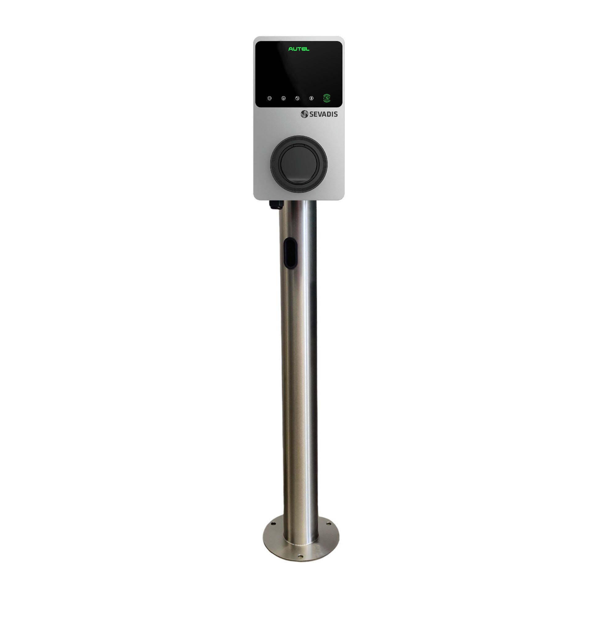 Charging Post with Autel Sevadis EV Charger - Round Floor-Standing Charger Post
