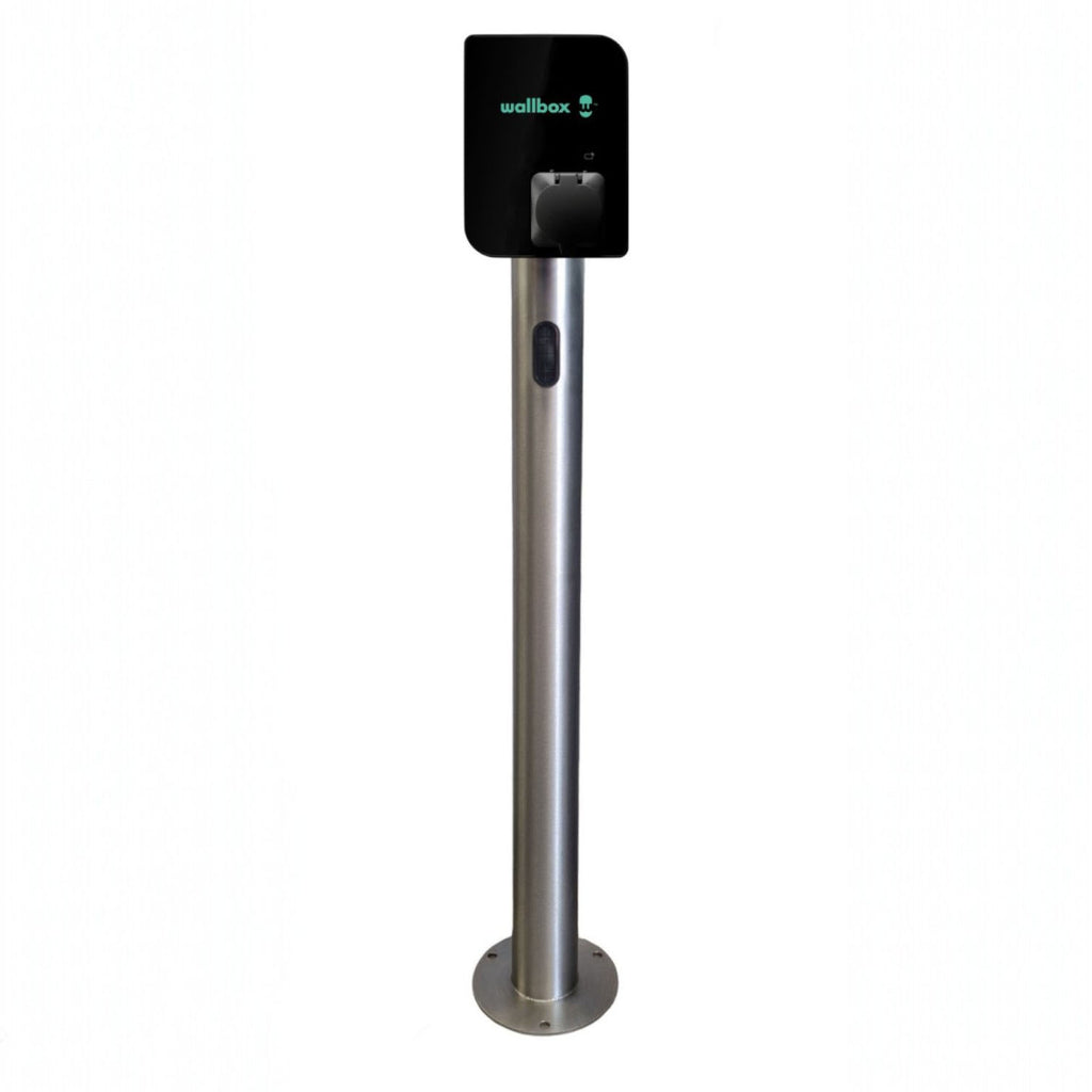 Charging Post with Wallbox Commander EV Charger - Round Floor-Standing Charger Post