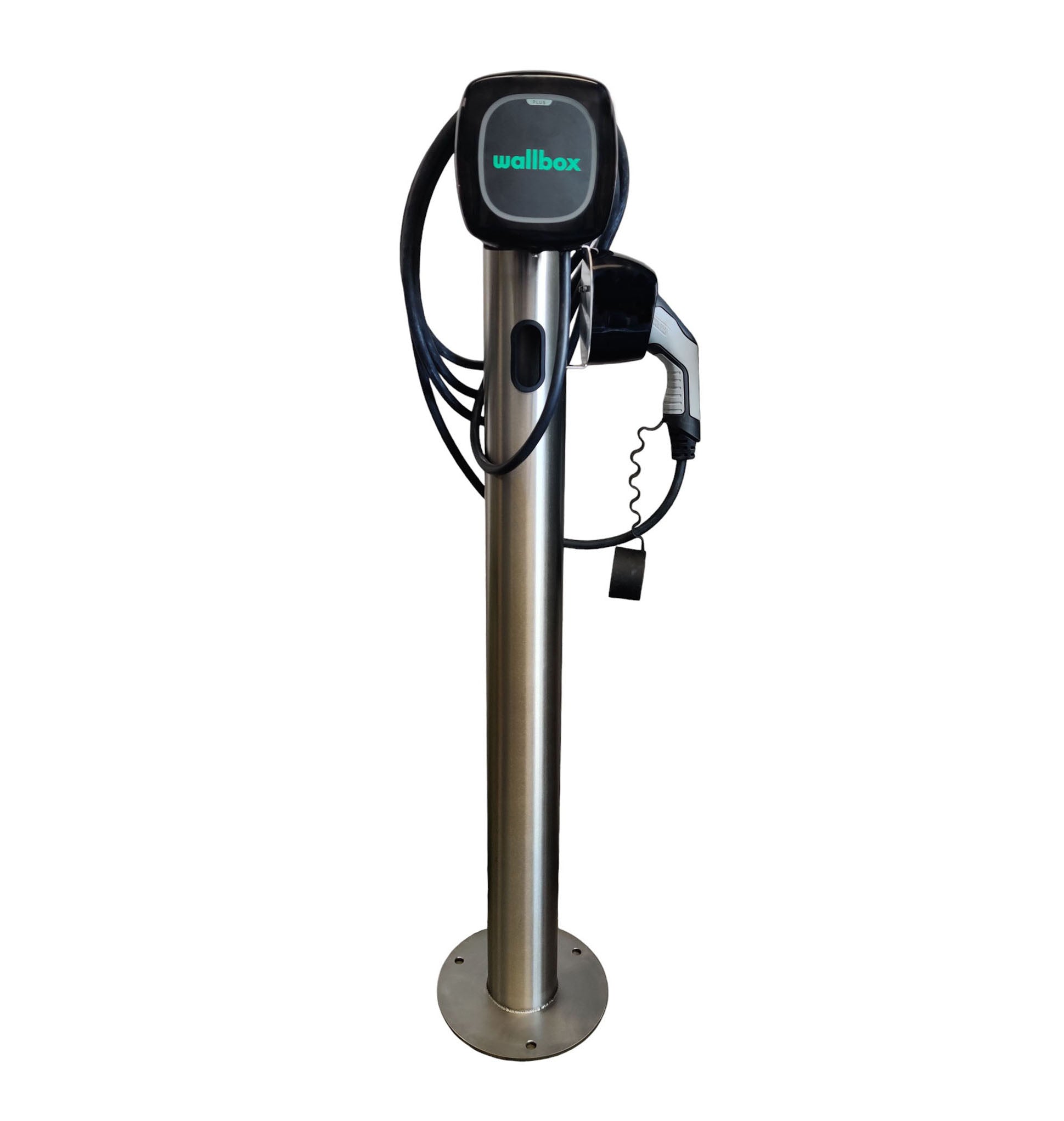 Charging Post with Wallbox Pulsar EV Charger - Round Floor-Standing Charger Post