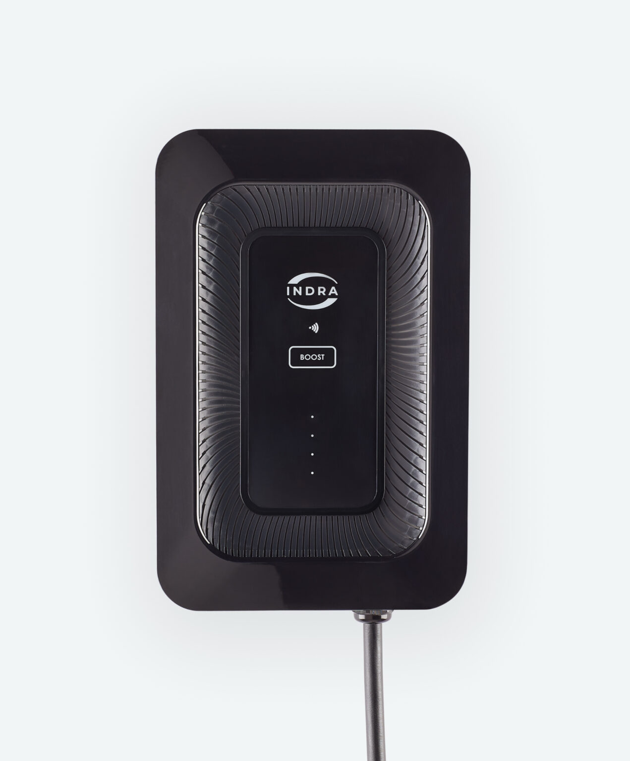 Indra Smart LUX black EV charger front view