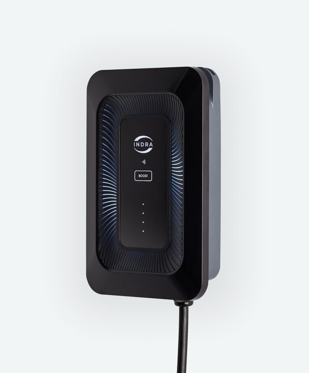 Indra Smart LUX black solar EV charger side profile