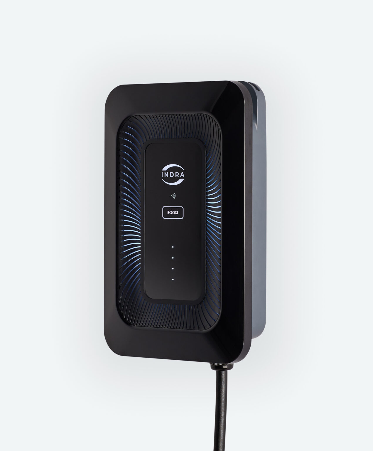 Indra Smart LUX black solar EV charger side profile