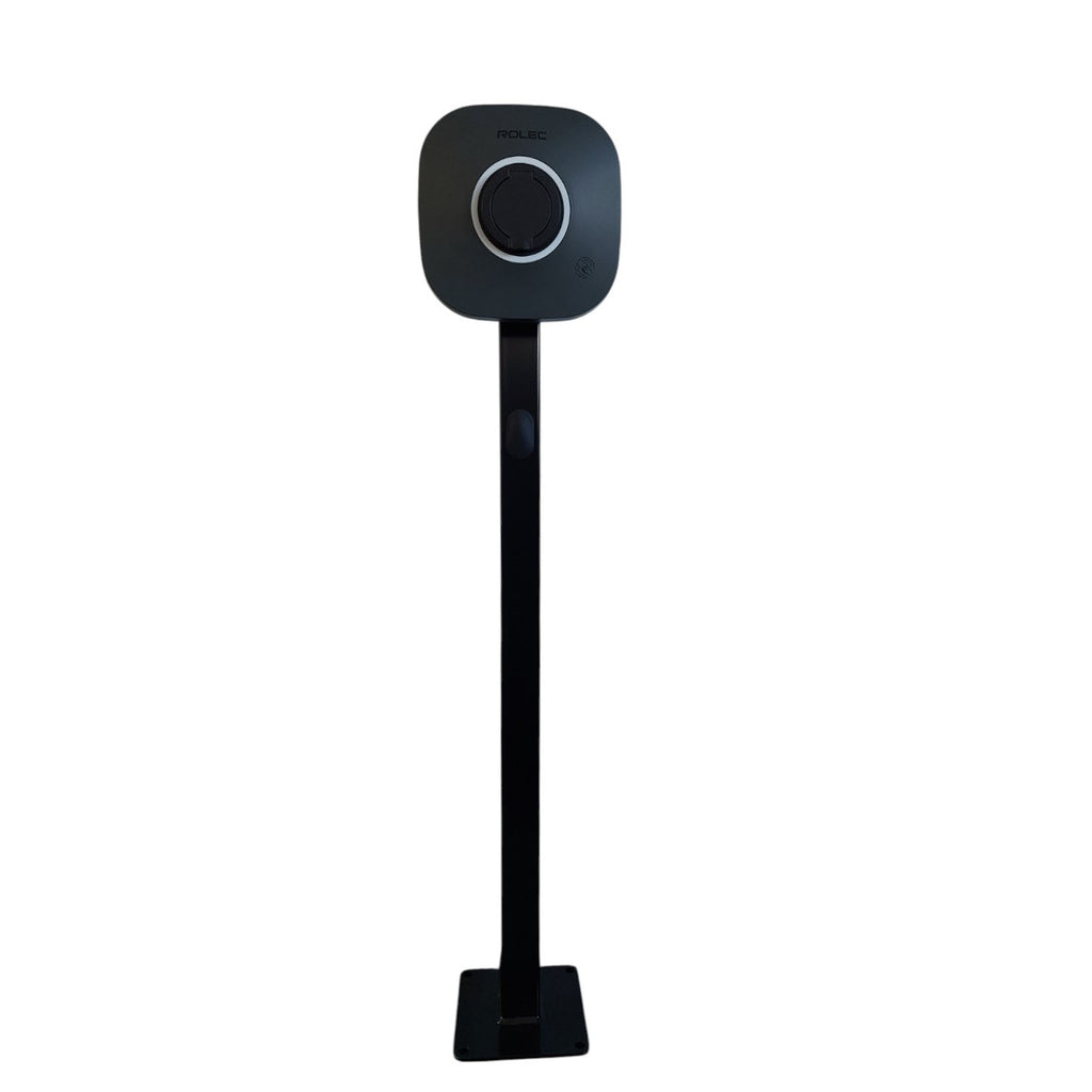 Rolec Evo 7kW Home EV charger on pedestal stand, front view on white background