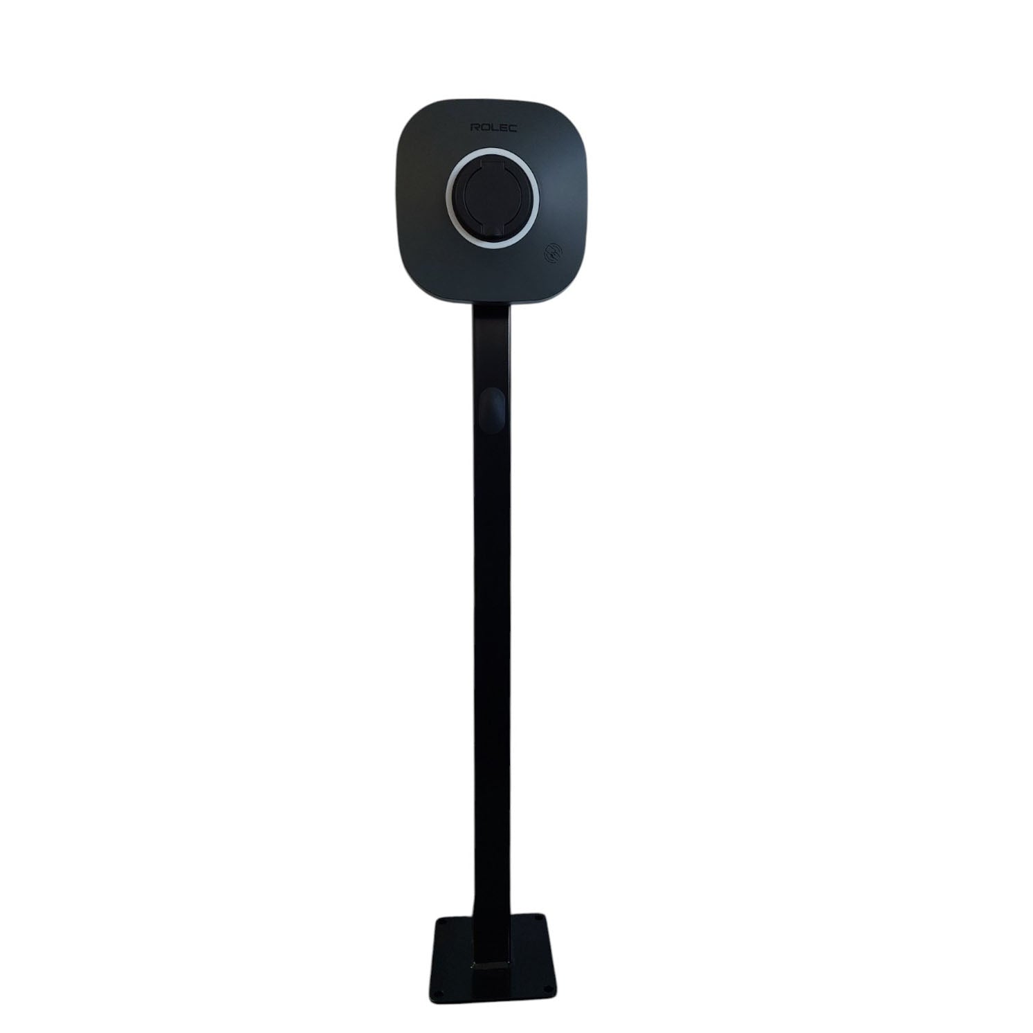 Rolec Evo 7kW Home EV charger on pedestal stand, front view on white background