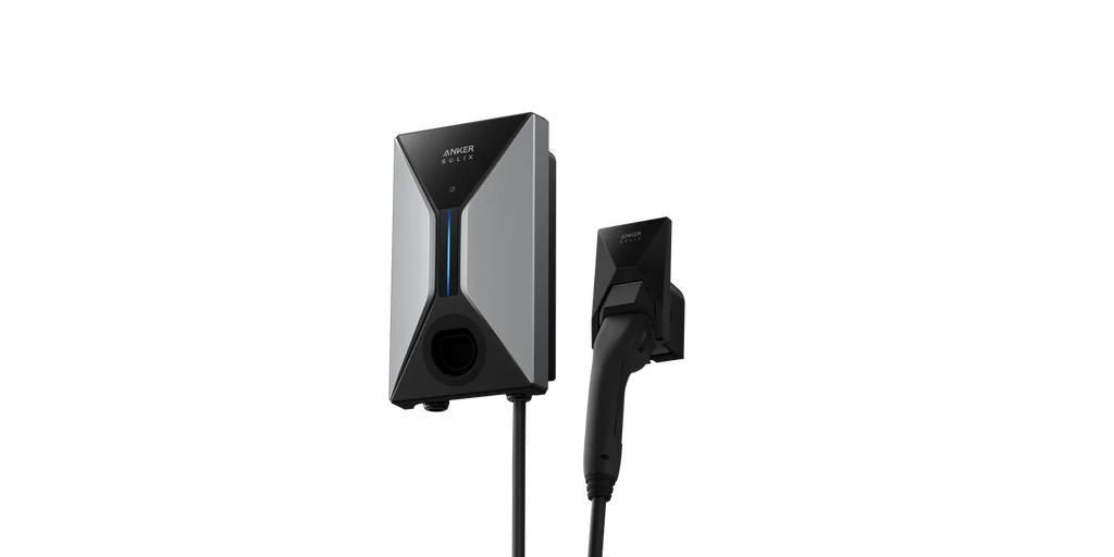Anker SOLIX EV Charger with Connector Cable - Front Angled View, Buy Home Charging Point Online