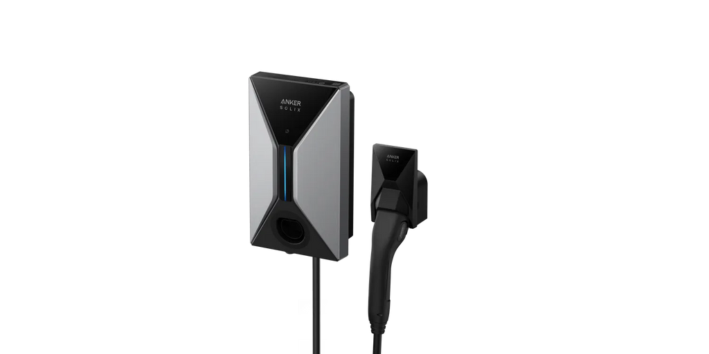 Anker SOLIX EV Charger with Charging Cable Attached - Side View, Buy Home Charging Point Online