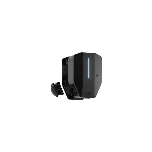 Black Angular Wall-Mounted EV Charger with Blue LED Strip - Buy Home Charging Point Online