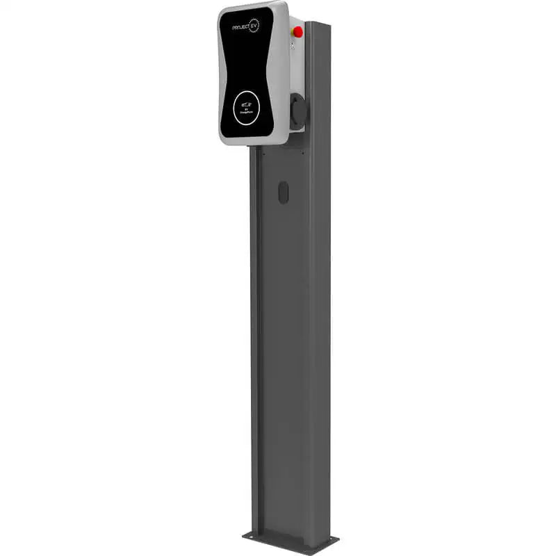 Project EV Floor Standing Post with EV Charger - Freestanding Charging Pole
