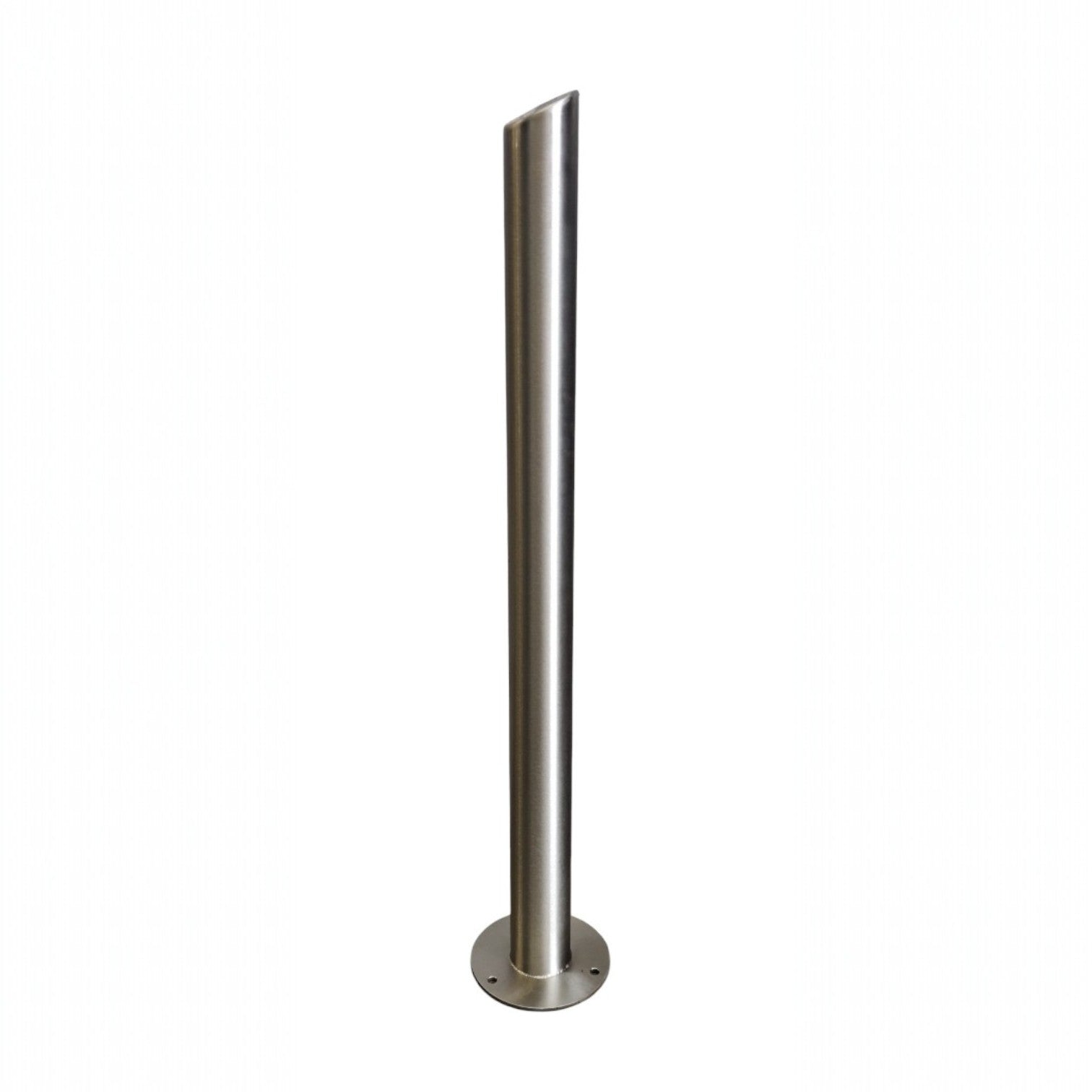 EVCAP stainless steel upright post component for EV cable management system on white background