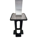 EV Pedestal Ground Box EV charger base, showing stainless steel bracket and black floor housing unit