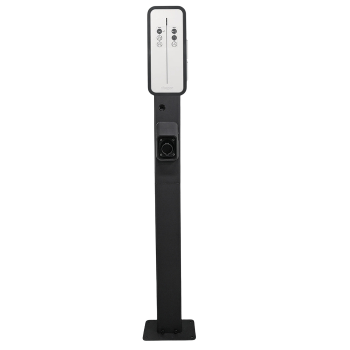 Loady matt black mounting pole for Hager witty