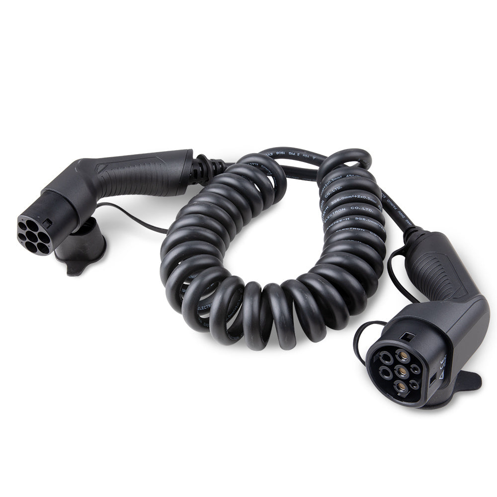 Loady coiled Type 2 to Type 2 EV charging cable 22kW - view 2