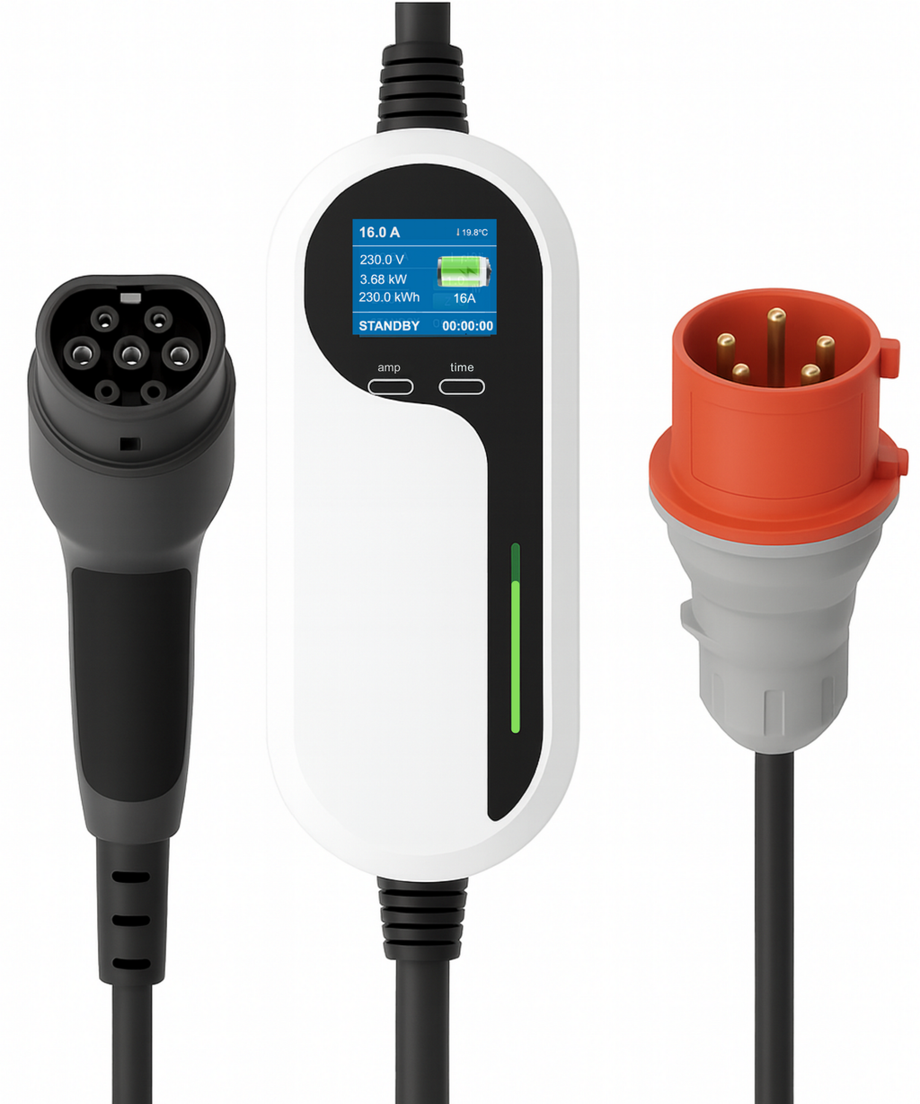 Loady 11kW portable EV charger with three-phase CEE plug - view 2