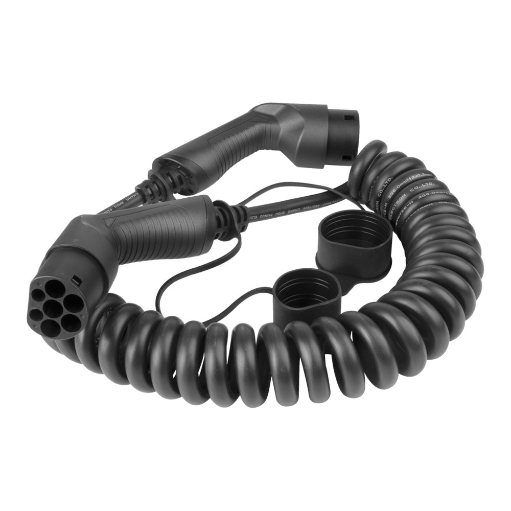 Loady coiled Type 2 to Type 2 EV charging cable 22kW - view 3