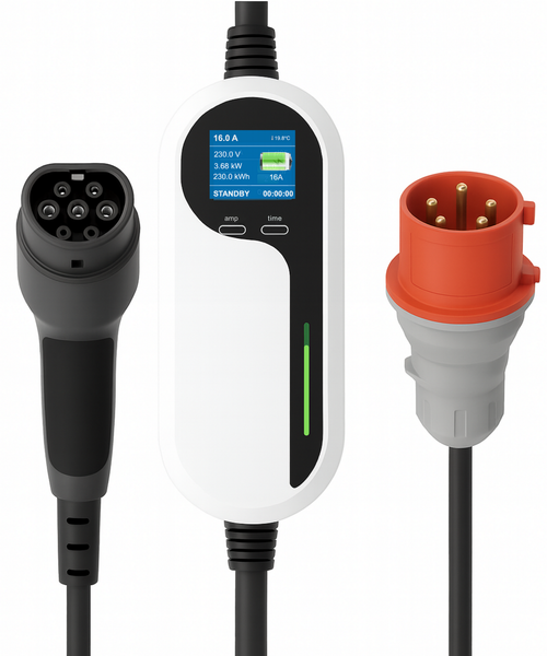 Loady 22kW portable EV charger with three-phase CEE 32A plug - view 2