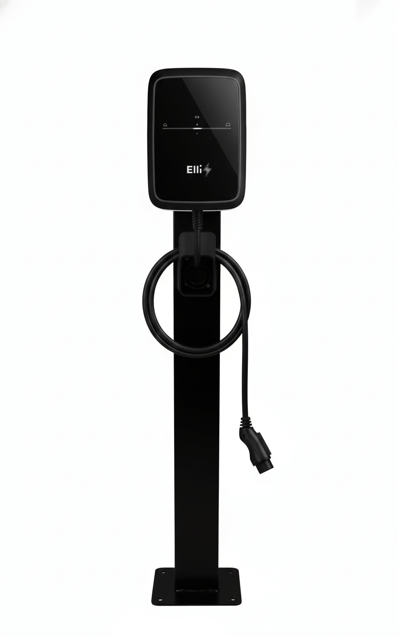 Loady matt black mounting pole for Volkswagen Elli