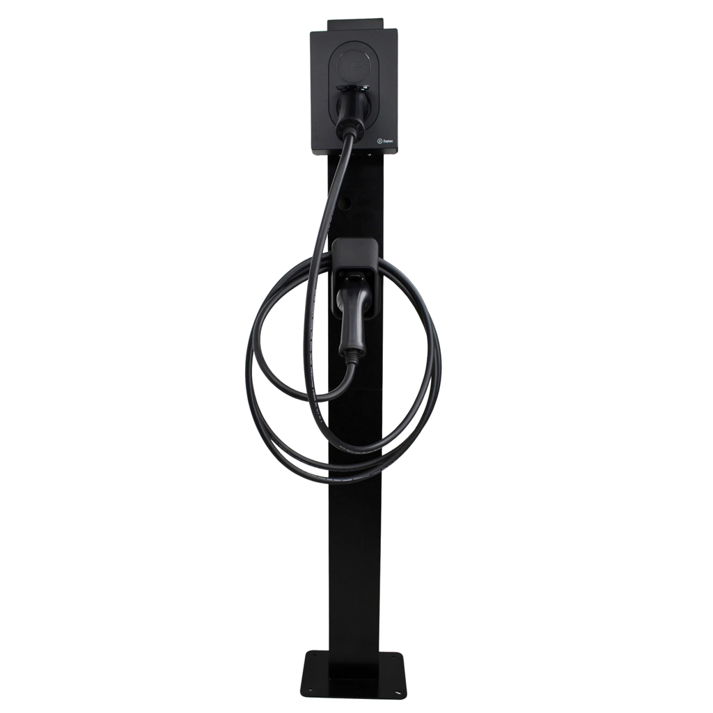 Loady matt black mounting pole for Zaptec Go & Go 2