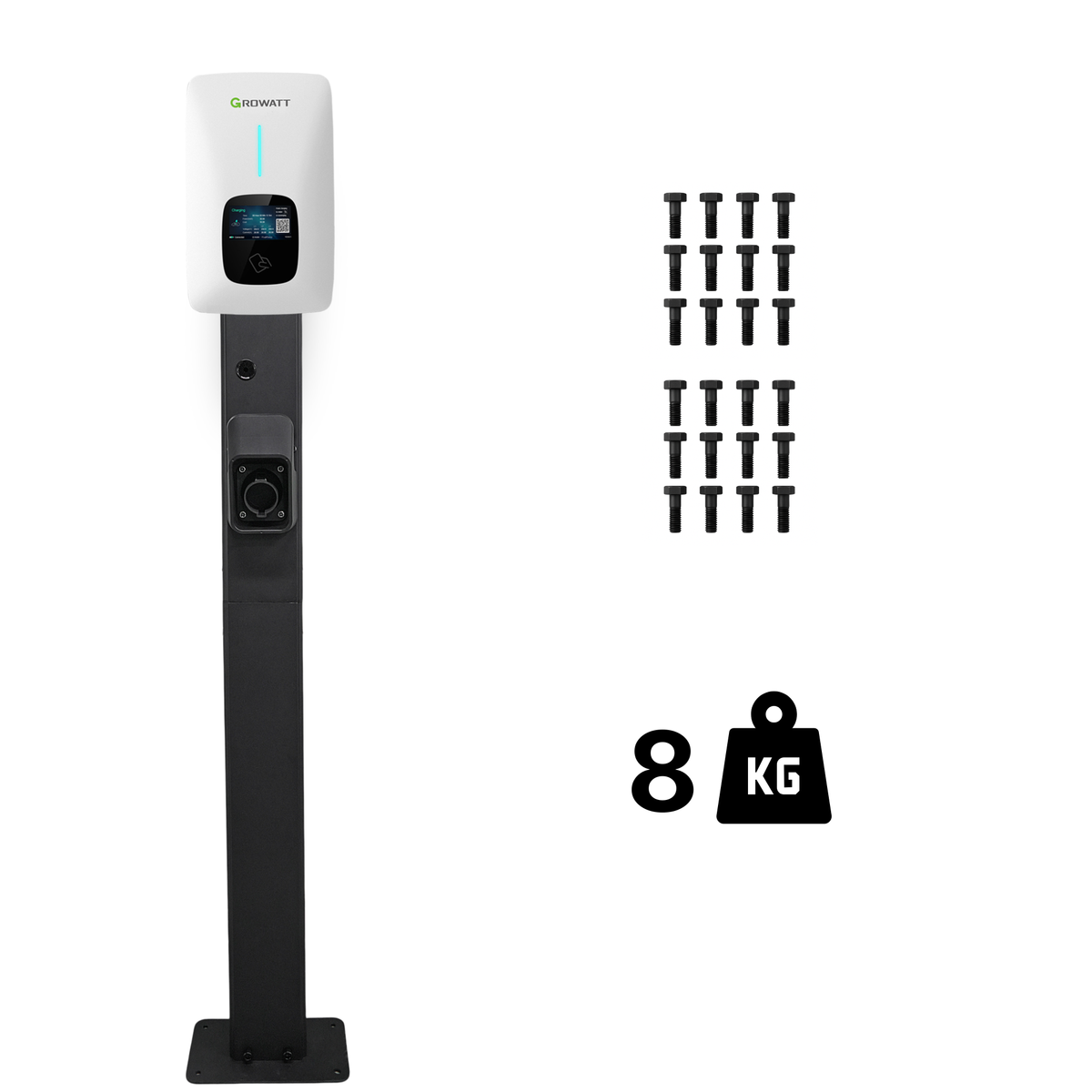 Loady matt black mounting pole for Growatt Thor - view 6