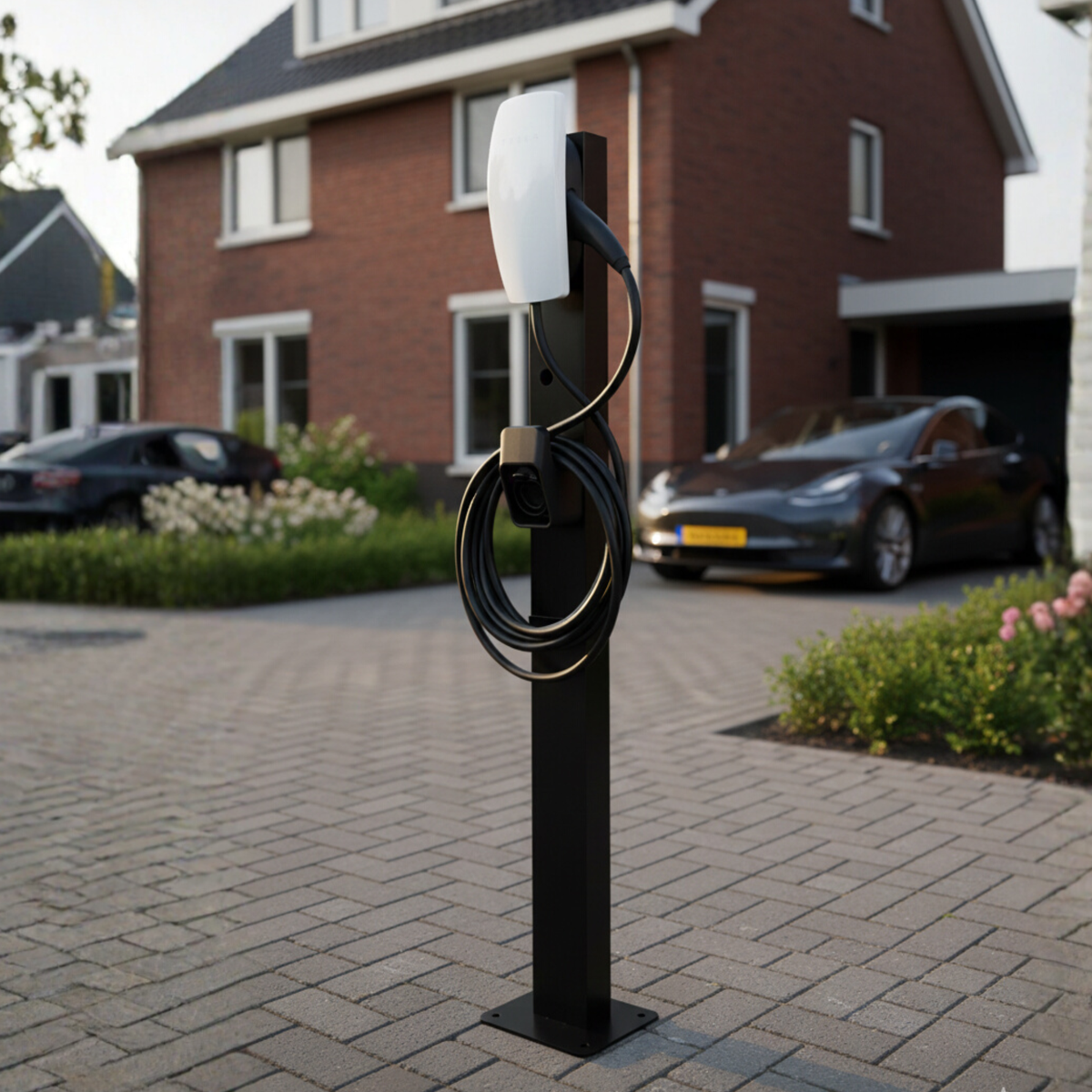 Loady matt black mounting pole for Tesla Wall Connector Gen 3 - view 2