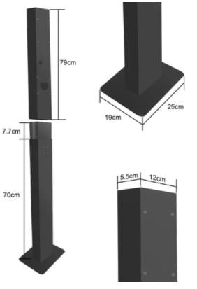 Loady matt black mounting pole for Besen - view 9