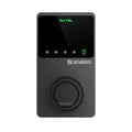 Autel MaxiCharger EV charger front view in dark grey with SEVADIS branding and rotary dial control - UK home charging point