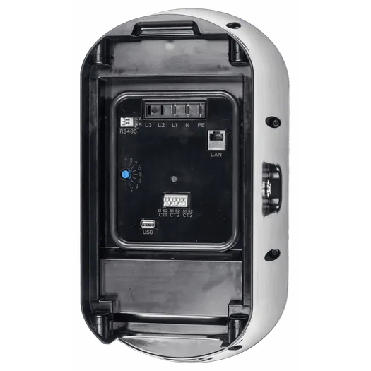 Wall-Mounted EV Charger Rear Wiring View - Internal Terminals for Installation, Buy Online
