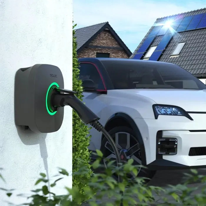 Rolec EVO EV charger installed on exterior wall