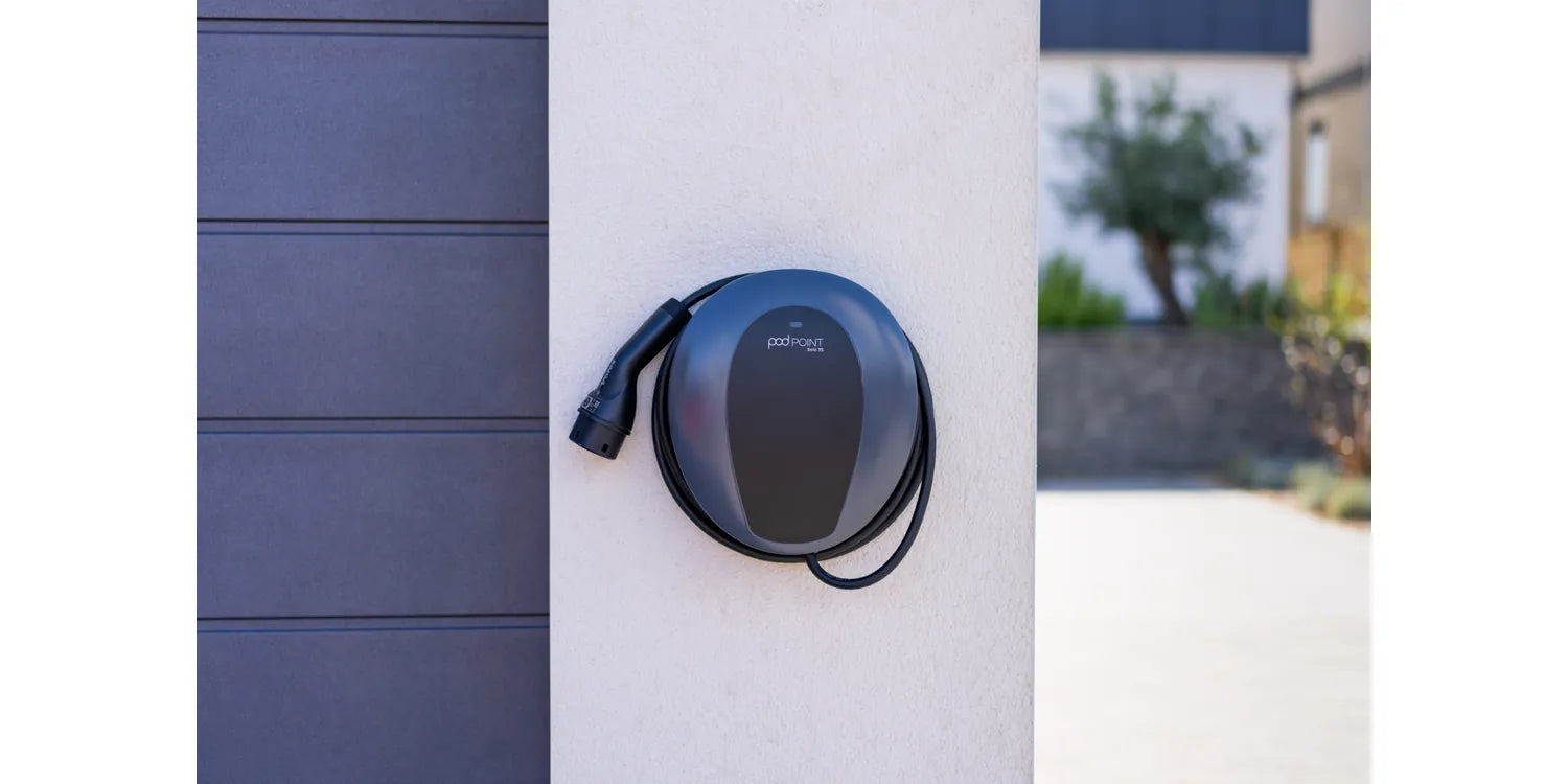 Pod Point Solo 3S Tethered EV Charger Installed on Wall - Buy Home Charging Point Online