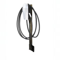 Tesla Wall Connector Generation 3 EV charger in white with black tethered cable wrapped on wall mount bracket