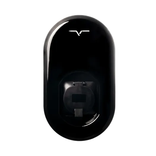 vCHRGD Seven Pro EV charger front view in glossy black - UK home charge point