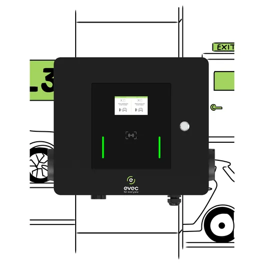 Evec EV Charger in Car Park Setting - Commercial Parking Charging Point, Buy Online