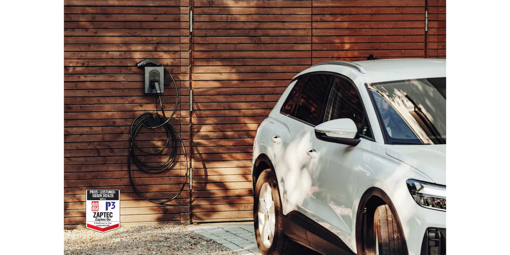 Zaptec Go Award-Winning EV Charger Charging an Electric Car at Home